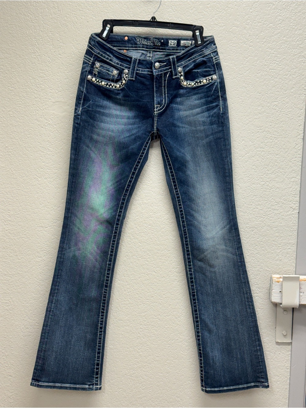 Miss Me Dark Wash Women's Bootcut Jeans - Blue waist 16 X Rise 9, L 34”